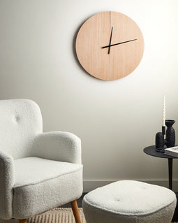Beliani CABIC - Wandklok - Lichthout - MDF