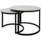 Home67 Salontafel Jasmin Marmer - Set van 2 Groot - Wit/Zwart