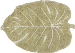 Lorena Canals Wasbaar katoen vloerkleed - Mini Monstera Olive - 75x100cm