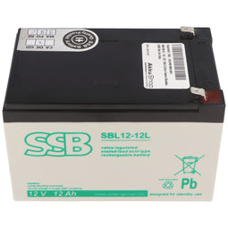 SSB SB12-12L 12V 12Ah 6.3mm Faston lead battery AGM lead gel battery