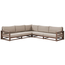 Beliani TIMOR - Loungeset 5 zits - Donkere houtkleur - Acaciahout