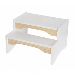 Jabadabado - Houten Opstapje - Wit - Opstapkrukje voor kinderen - 32x27x20cm