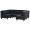 Beliani UNSTAD - Modulaire bank - Zwart - 5-zits - Polyester