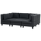 Beliani UNSTAD - Moduliare bank met ottomaan - Zwart - 5-zits - Polyester