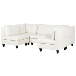 Beliani UNSTAD - Modulaire bank - Wit - 5-zits - Polyester