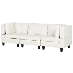 Beliani UNSTAD - Driezitsbank - Wit - Polyester