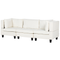 Beliani UNSTAD - Driezitsbank - Wit - Polyester