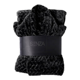 SENZA Visgraat Badjas Zwart - One-size-fits-all