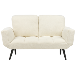 Beliani BREKKE - Slaapbank - Wit - Bouclé