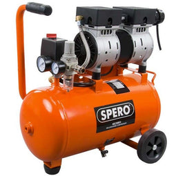Spero GC3001 Geluidsarme Compressor 52dB - 24Ltr Tank - 9Bar - 195 Ltr/min (kleur is oranje) -
