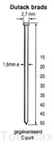 Dutack 1.6mm brads | 64mm | 2000 stuks - 5138039