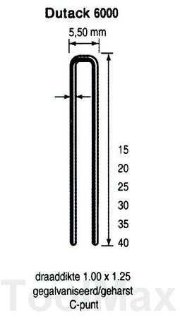 Dutack 5.5mm nieten | 35mm | 5000 stuks - 5028033