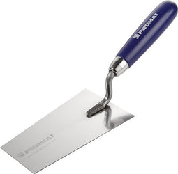 Promat Bernse pleistertroffel | lengte 140 mm breedte 85 mm | roestvrij, m. beukenhouten heft | RVS
