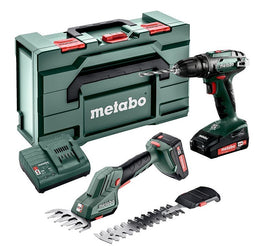 Metabo Combo Set BS 18 accuboormachine en SGS 18 LTX Q buxus- en grasschaar, 18 Volt, 2X2AH Li-Ion -