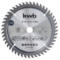KWB Precisie-Cirkelzaagbladen | voor cirkelzagen | Ø 150 x 16 mm - 583368 583368