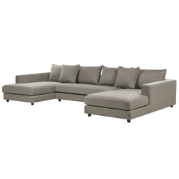 Beliani LILVIKEN - Bank U-vormig - Taupe - 5 persoons - Polyester