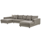 Beliani LILVIKEN - Bank U-vormig - Taupe - 5 persoons - Polyester