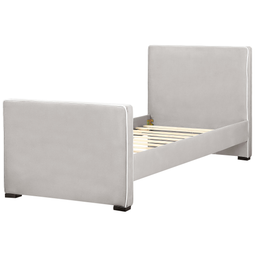 Beliani TEENIE - Eenpersoonsbed - Grijs - 90x200 - Fluweel