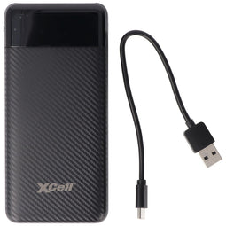 XCell Powerbank X10000 with 10,000mAh capacity, slim design, LED display, dual USB output, USB-C cha