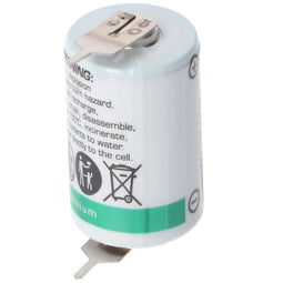 SAFT LS142502PF lithium battery, size 1/2 AA with printed flags