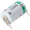 SAFT LS142502PF lithium battery, size 1/2 AA with printed flags