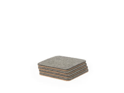 Felt & Cork Coasters – Set of 4 – Grey