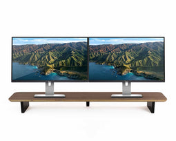 Dual Monitor Stand (114x23cm) - Setup Cockpit - Walnut