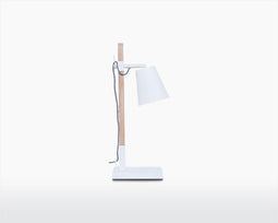 Table Lamp - SYDNEY - Iron/Ashwood - White