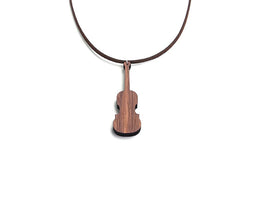 Wooden Necklace – Violin – Walnut