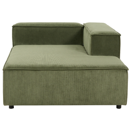 Beliani APRICA - Chaise longue - Groen - Rechtszijdig - Corduroy