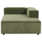 Beliani APRICA - Chaise longue - Groen - Rechtszijdig - Corduroy