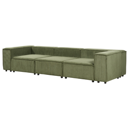 Beliani APRICA - Driezitsbank - Groen - Corduroy