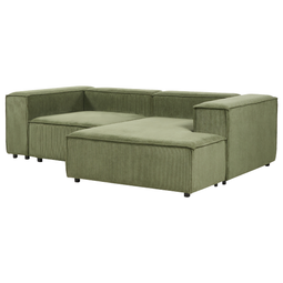 Beliani APRICA - Tweezitsbank - Groen - Linkerzijde - Corduroy