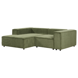 Beliani APRICA - Tweezitsbank - Groen - Rechtszijdig - Corduroy