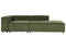 Beliani APRICA - Hoekbank 4-zits - Groen - Linkerzijde - Corduroy