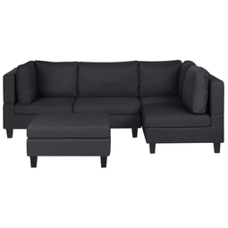 Beliani FEVIK - Hoekbank 4-zits - Grijs - Rechterzijde - 228 cm - Polyester