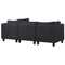 Beliani FEVIK - Hoekbank 4-zits - Grijs - Rechterzijde - 228 cm - Polyester