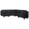 Beliani FEVIK - Hoekbank 5-zits met ottomaan - Grijs - Rechterzijde - 228 cm - Polyester