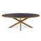 Stalux Ovale eettafel 'Mees' 210 x 100cm, kleur goud zwart eiken