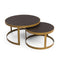 Stalux Salontafelset 'Saar' rond 80 en 60cm, kleur goud bruin hout
