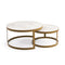 Stalux Salontafelset 'Saar' rond 80 en 60cm, kleur goud wit marmer
