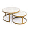 Stalux Salontafelset 'Saar' rond 80 en 60cm, kleur goud wit marmer