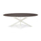 Stalux Ovale eettafel 'Mees' 180 x 100cm, kleur wit bruin hout