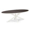 Stalux Ovale eettafel 'Mees' 180 x 100cm, kleur wit bruin hout