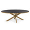 Stalux Ovale eettafel 'Mees' 240 x 110cm, kleur goud zwart eiken
