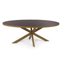Stalux Ovale eettafel 'Mees' 180 x 100cm, kleur goud bruin hout