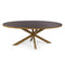 Stalux Ovale eettafel 'Mees' 180 x 100cm, kleur goud bruin hout