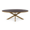 Stalux Ovale eettafel 'Mees' 180 x 100cm, kleur goud bruin hout
