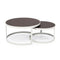 Stalux Salontafelset 'Saar' rond 80 en 60cm, kleur wit bruin hout