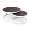 Stalux Salontafelset 'Saar' rond 80 en 60cm, kleur wit bruin hout